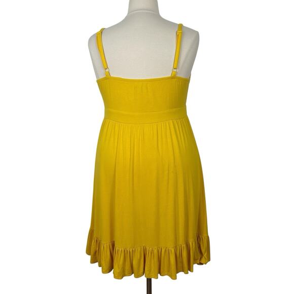 Torrid Dress Women Size 2X Yellow Mini Super Soft Sundress Flouncy Spring Casual - Picture 3 of 12
